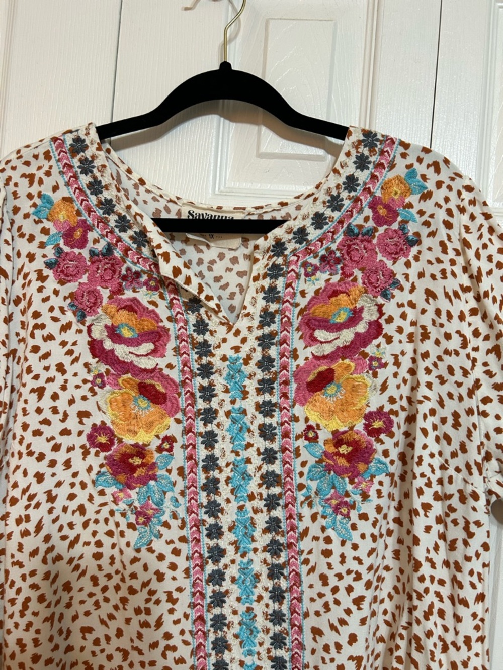 Savanna Jane Cream Embroidered Floral Tunic - Picture 2 of 5